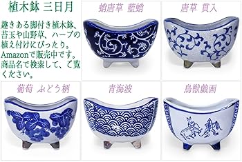 L*a様 天山→青い網目模様の陶器植木鉢 L*a様 天山→青い網目模様の陶器植木鉢 L*a様